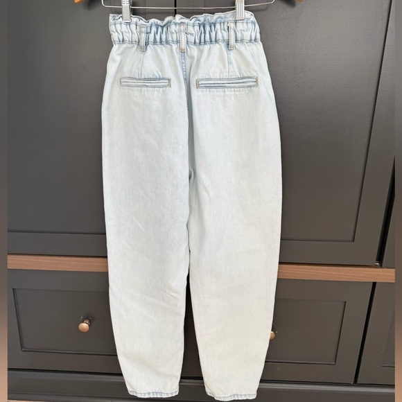 Zara Denim Light High Waisted Paperbag ankle Jeans w/ Front Pockets • 4 • - Picture 4 of 4